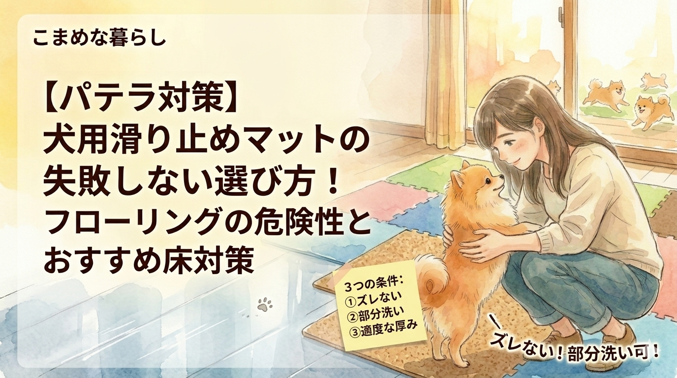 【パテラ対策】犬用滑り止めマットの失敗しない選び方！フローリングの危険性とおすすめ床対策